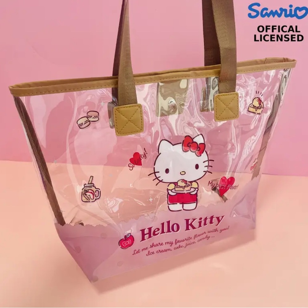 Hello Kitty Pink and Brown Tote Bag with Iconic Design